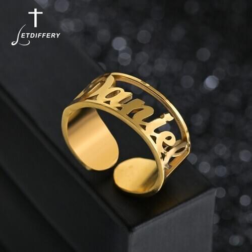 Letdiffery 8mm Custom Name Ring for Men Cool Stainless Steel Personlized Jewelry for Birthday Gift 6mm Women ring Gifts