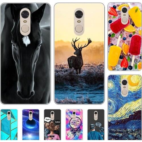Fashion Bumper Cute Case For Xiaomi Redmi 5 Plus Case For Redmi Note 4 4X Note4 Global Hard Matte Cat Horse Flower Cover
