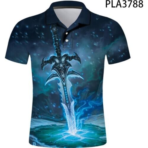 3D Printed Summer Sword Polo Shirt Fashion Streetwear Ropa De Hombre Short Sleeve Cool Men Camisas Ropa Polo Homme Cool Tops