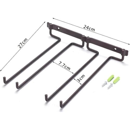 Wall Mounted Wine Glass Rack Single Row Stemware Goblets Holder For Kitchen Cabinet AXYC