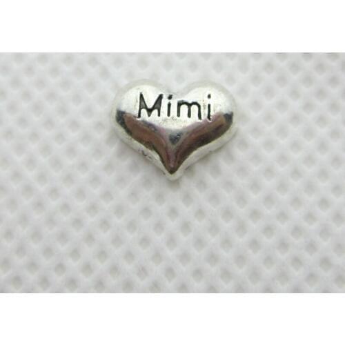 New Arrival 20pcs/lot Silver Mimi Heart Floating Charms Living Glass Memory Lockets Pendants DIY Jewelry Accessories Charm
