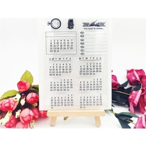 11*16CM Hot selling calendar alphabet transparent clear stamp / silicone seal roller stamp DIY scrapbook album / card production