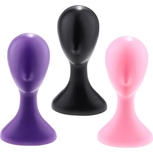 Portable Abstract Female Plastic Mannequins Manikin Head Hats Wig Head Stand