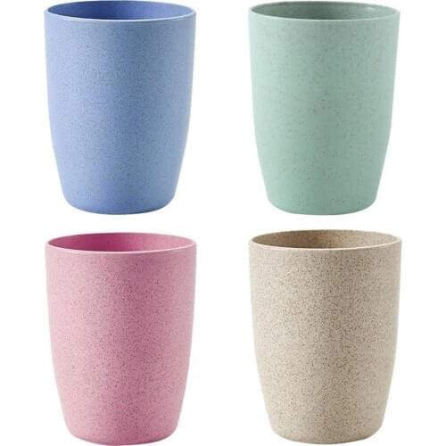 Portable Wheat Straw Cup Bathroom Water Cup For Kids Set Cup Travel Bathroom Drinking Supplies Fashion Toothbrush K3D9