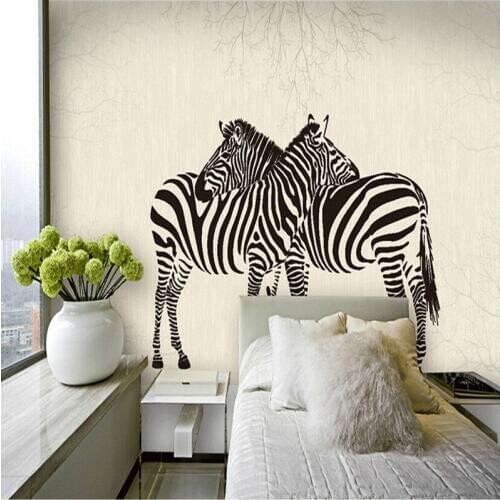Drop Shipping wallpaper 3d Personalized Wallpaper Custom Hand Painted TV Background Wallpaper Living Room Creative Animal Mural