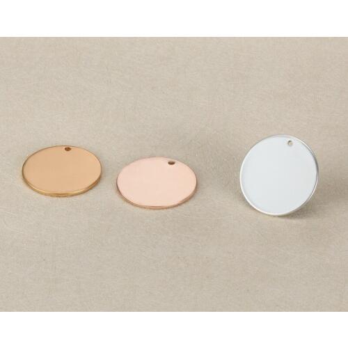 Stainless Steel Blank Pendant Charms 20mm 22mm 25mm DIY Accessories For Handmade Customized Jewelry Making 3 Color Can add LOGO