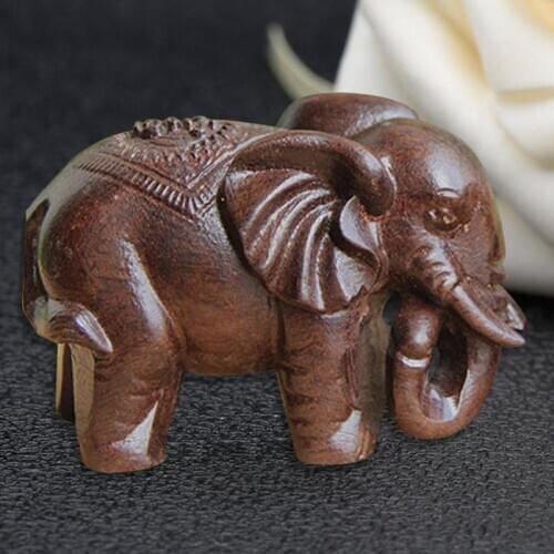 Wooden Carving Boutique Decor Blessing Buddha Elephant Arts And Crafts Statue Home Decoration Lucky Gifts