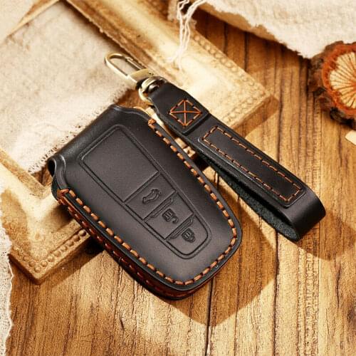 Hand Made Leather Car Key Case Cover Shell for Toyota CHR C-HR Prado Prius Camry Corolla RAV4 2017 2018 2019 Accessories