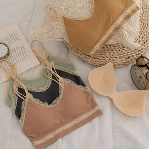Sexy Lace Bralette Tube Tops Bandeau Summer Women Lace Bra Tanks Crop Tops Bandeau Girl Underwear Solid Color Camisole Hot Sale