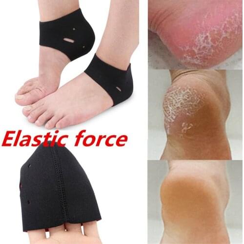 Silicone Moisturizing Gel Heel Socks Black Elastic Cloth Cracked Dry Foot Skin Care Protectors Unisex Insole Pad Sock Anti-crack