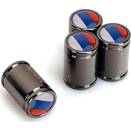 Sport Copper Auto Car Tire Wheel Valve Dust Caps Cover For Land Rover Freelander 2 3 Range Rover A8 Discovery With Russia Flag