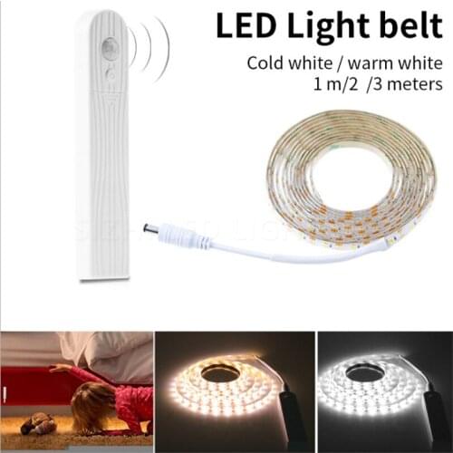 PIR Motion Sensor Battery LED Strip Light 2835 Waterproof Bed Cabinet Closet Light 0.2m 1m 2m 3m 5V LED Strip Lamp TV Backlight