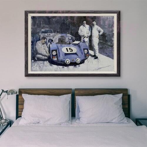 T149 Retro Racing Car Classic Painting Blue car 94 Custom Silk Poster Home Deco Wall Art Christmas Gift