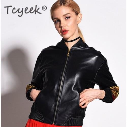 Tcyeek Natural Sheepskin Coat Female 100% Genuine Leather Moto Jacket Women Winter Autumn Clothes 2020 Ladie Real Leather Jacket