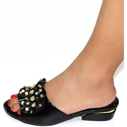 Doershow Latest Italian Ladies Sexy Wine High Heels Pumps Rhinestones Design Ladies Women Pumps African Sandal Shoes !HGF1-16