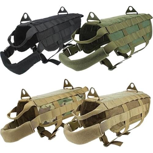 Military Tactical Dog Chest Harness Nylon Training Adjustable Army Pet Dog Cloth Harness Vest For Small Medium Large Dogs