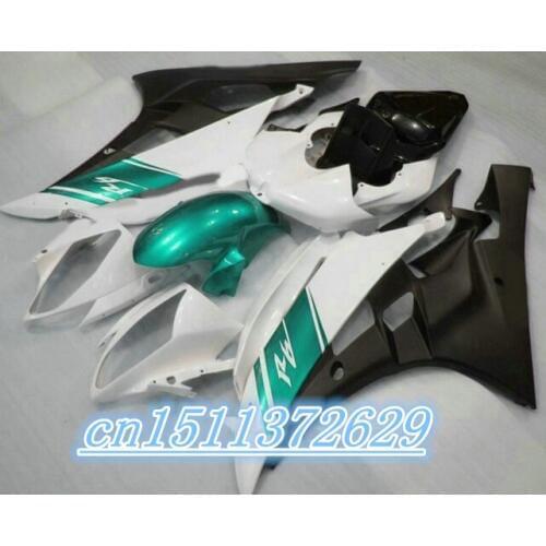 Dor-high quality Green white fairing kits for R6 2006 2007 fairings set YZF R6 06 07 body D injection