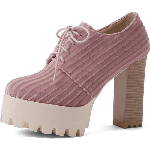 New age season 2019 thick with ultra high womens shoes with waterproof table size size 32-42 lace-up shoes