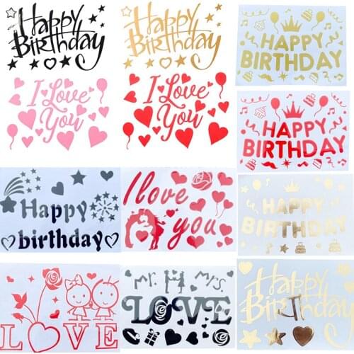 1Pcs Gold Black Red Pink Balloon Sticker For Adult Baby Boy Birthday Party Decor DIY Name Suit Valentines Day Wedding Supplies