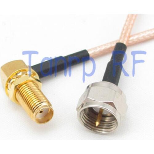 15CM Pigtail coaxial jumper cable RG316 extension cord 6inch F male plug to SMA female jack right angle RF adapter connector