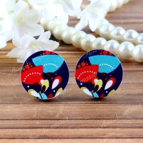 16mm Round High Quality Photo Wood Laser Cut Cabochon to make Rings, Earrings, Bobby pin,Necklaces, Bracelets