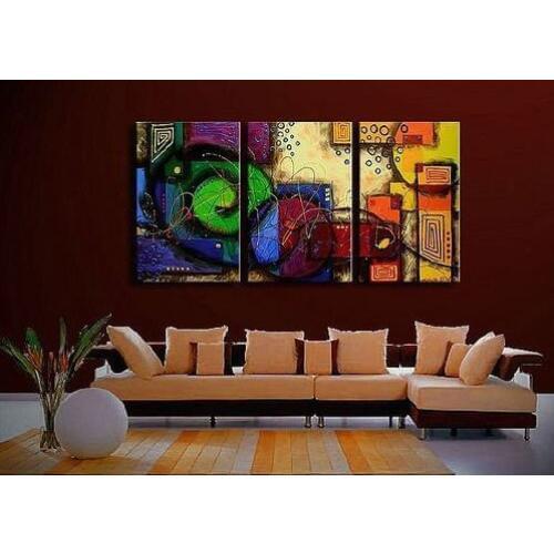 3 Panels Hand Painted Modern Abstract Oil Painting on Canvas Cuadros Pictures Canvas Wall Pictures for Living room