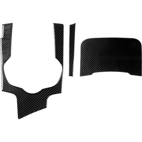 3pcs Car Carbon Fiber Texture Center Console Panel Trim Cover fit for Alfa Romeo Giulia 2017 2018 2019 Accessories