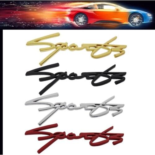 3D Premium Racing Sports Word Letter Logo Nameplate Decal Emblem Badge Sticker for car Engine Hood Fender trunk Tail Rear Bonnet