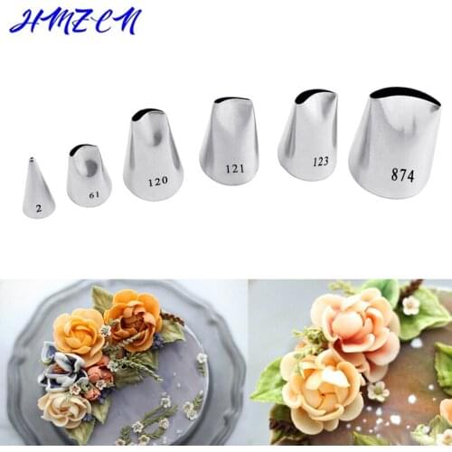 6PCS/Set Of Chrysanthemum Nozzle Icing Piping Pastry Nozzles Kitchen Gadget Baking Accessories Making Cake Decoration Tools