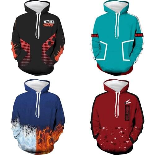 Anime My Hero Academia Bakugou Katsuki Hoodie Adult Sweatshirt Himiko Toga Midoriya Izuku Cosplay Costume