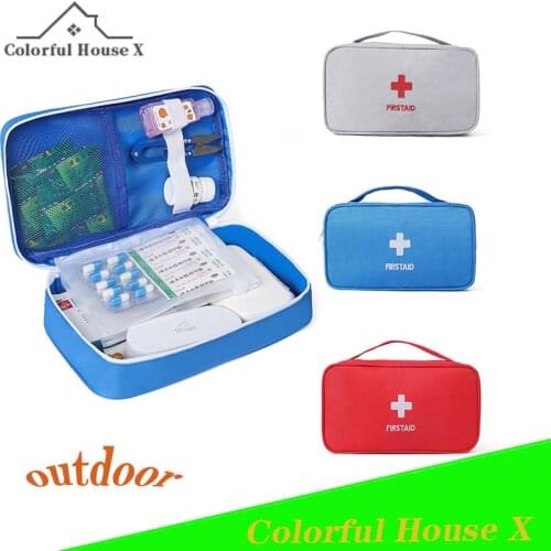 Portable First Aid Kit For Medicines Outdoor Camping Medical Bag High Capacity Storage Zipper Handbag Kit De Primeros Auxilios