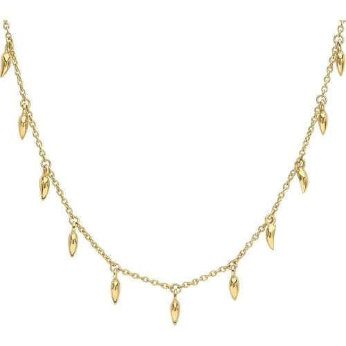 CANNER Real 925 Sterling Silver Necklace For Women Mini Drop Clavicle Jewelry Charming Pendant Chain 18K Choker Bijoux Collar