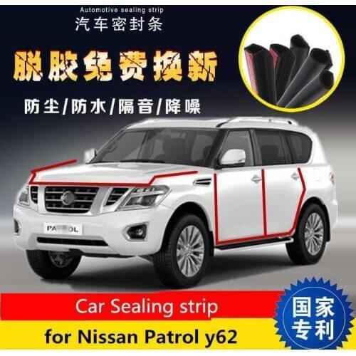 Car seals For Nissan Patrol y62 Door sound barriers Car decoration dust strips modified noise reduction Patrol y62 Sealants