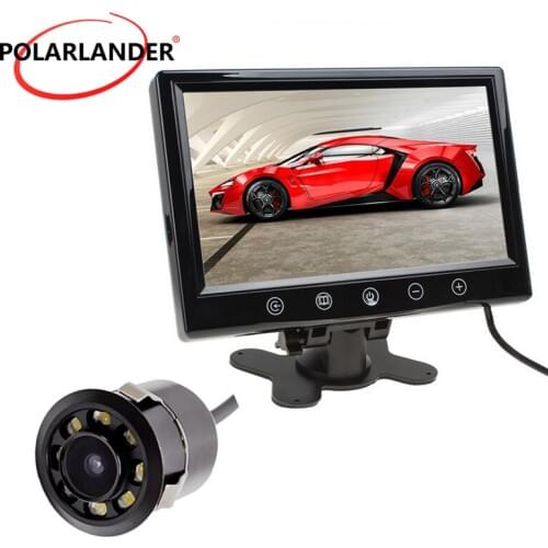 9" TFT Car Monitor With 360 Degree For Bus 4/8/16 LED HD Display Desktop 18.5/28 mm Reversing Camera Parking System 12-24V