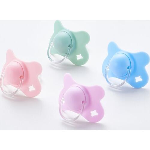 Baby with Lid Butterfly Shape Round and Flat Teat Silicone Sleep Pacifier Newborn Boys Girls Bite Chew Supplies 19QF