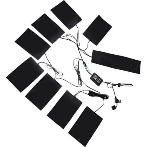 Electric USB Jacket Clothes Heating Pad Adjustable Temperature Vest Heated Warmer Pads Carbon Fiber Heated Patch For Vest Jacket