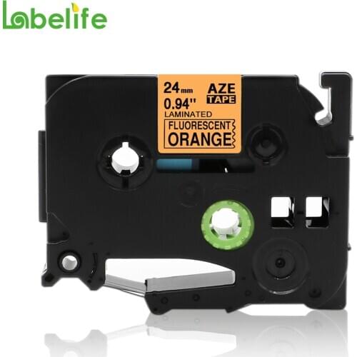 Labelife TZe-B51 TZe-C51 TZe Tape Fluorescent Orange/Yellow/Green Compatible for Brother P-touch label printer PT-D600 maker