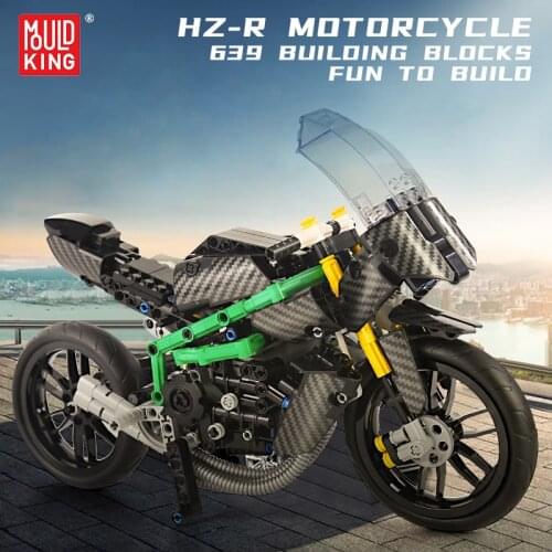 City HZ-R Racing Motorcycle Building Blocks Model High-Tech Education Toy MOC Bricks Toys Children Gifts 639PCS MOULD KING