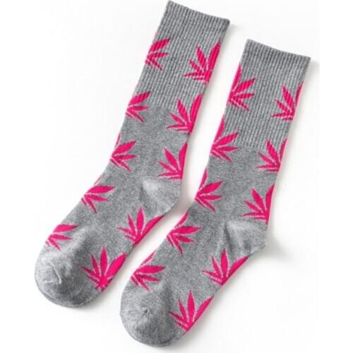 Spring Autumn Marijuana Weed Maple Leaf Cotton High Socks Men Women Colorful Socks Comfortable Unisex Casual Ankles Cute Socks