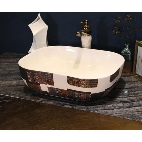 Bathroom ceramic counter top sink wash basin popular in europe art basin lavabo counter top art ceramic wash basin bathroom sink