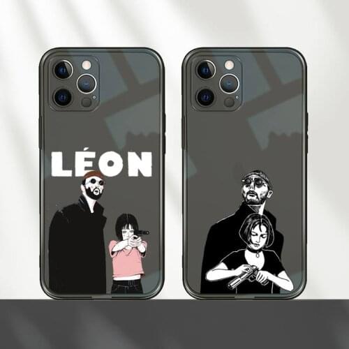 Leon Phone Case For iPhone 12 11 8 7 mini pro X XS XR MAX Plus Black Transparent Cover
