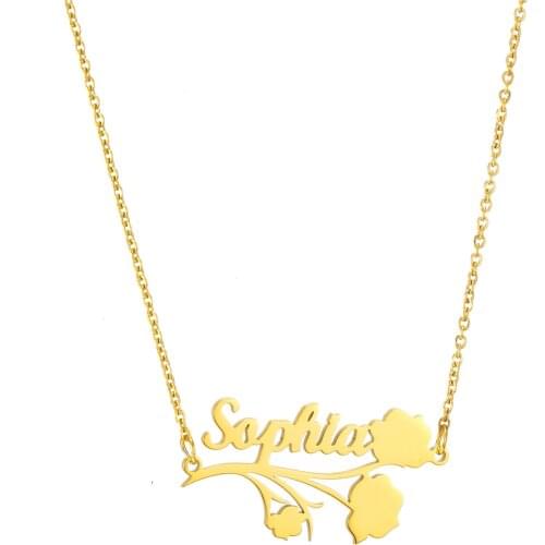 Fashion Personality Necklace Custom charm name girl Pendant choker necklace for women stainless steel jewelry Gold Chain gift