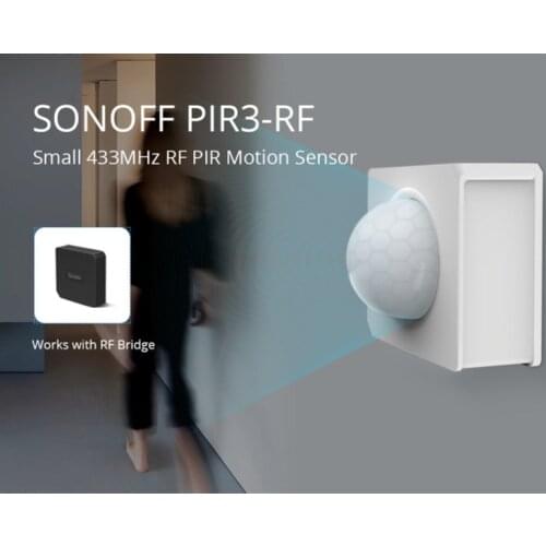 1-8pcs SONOFF PIR3-RF PIR Motion Sensor Scenes Dual Mode Alarm Status Sync for eWelink APP Work with SONOFF 433MHz RF Bridge