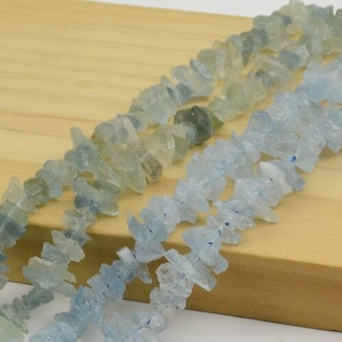 Natural Clean Quality Aquamarine Original Rough Chips Beads 5mm-8mm