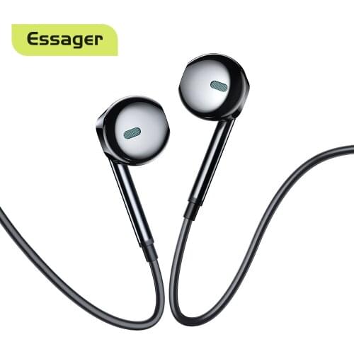 Essager 3.5mm Wired Headphone Earphone With Microphone For Xiaomi Samsung Phone Computer PC Headset Earbuds Ear Buds Head Set