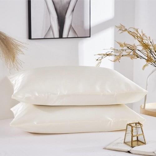 Pure Emulation Artificial Silk Satin Pillowcase Comfortable Pillow Cover Pillowcase For Bed Throw Single Pillow Covers