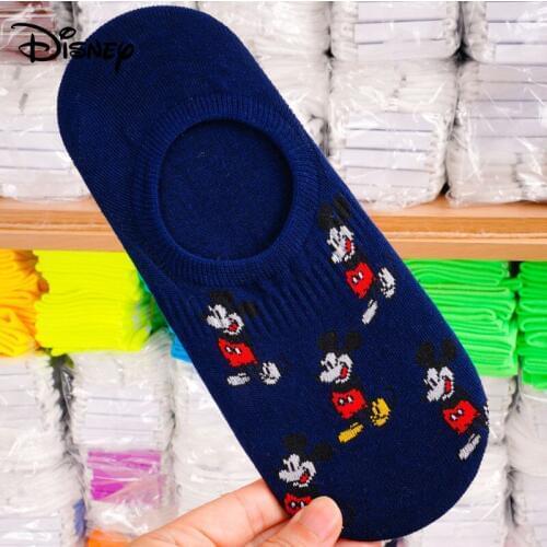 Disney Mens Socks Cartoon Sweet Mickey Mouse Pattern Cotton Socks Mens Large Size Casual Socks