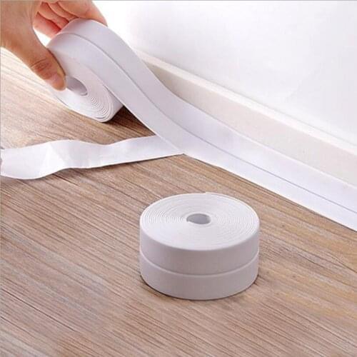 PVC Oil-proof Self-adhesive Tape For Bathroom and Kitchen Decoration Anti-mildew Waterproof Sealing Sink Tape Wallpaper Border