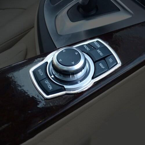 Stainless Steel Interior Refit Multimedia Buttons Cover Car Accessories for bmw X1 X3 X5 X6 F20 F01 F30 F15 F34 F31