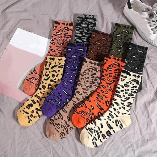 Sexy Leopard Print Women Socks Harajuku Vintage Streetwear Long Sock for Women Korean Style Japanese Kawaii Cute Christmas Sock